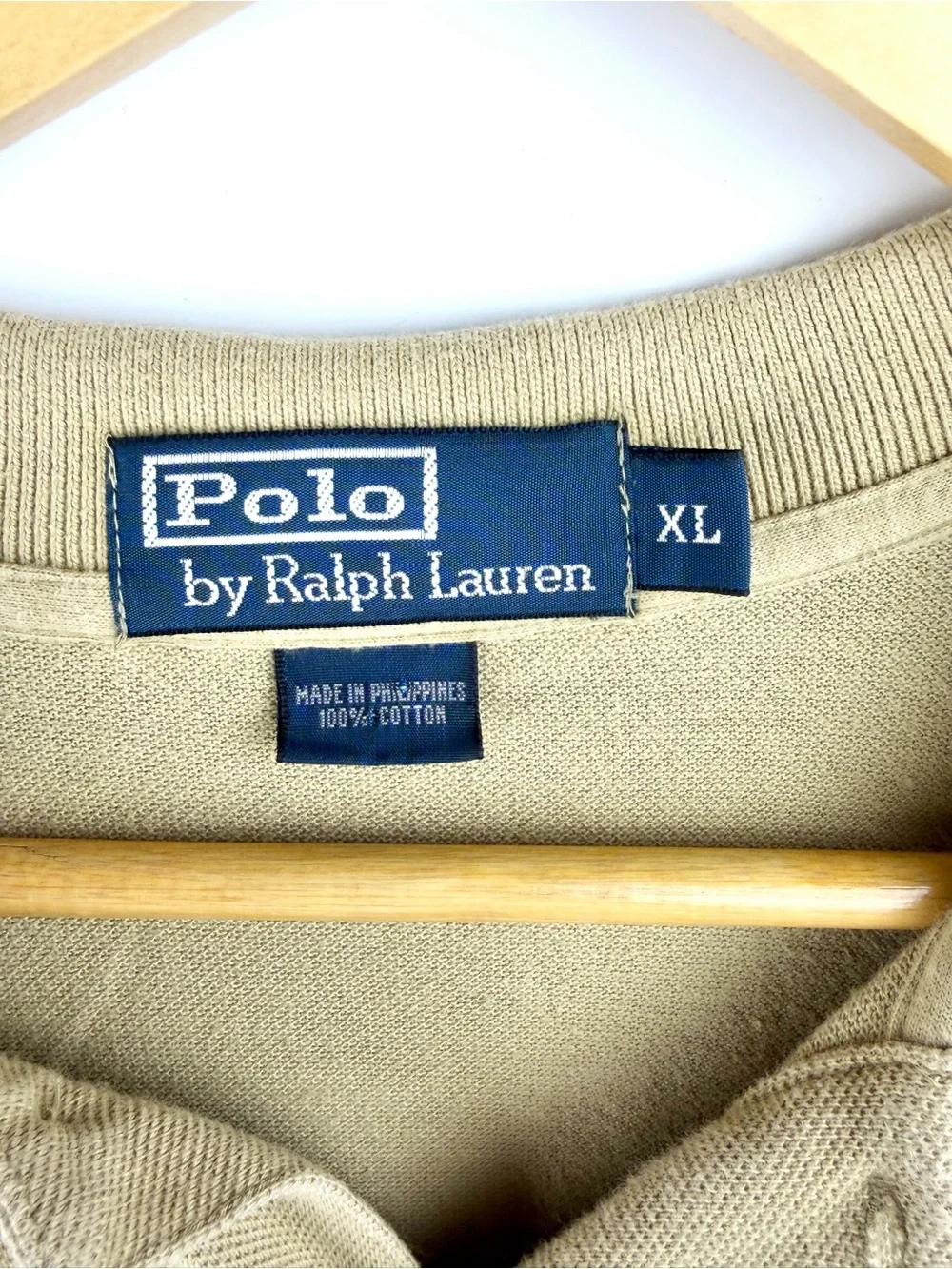 Polo Ralph Lauren Yellow Pique Polo Shirt Size XL Navy Pony Logo 100% Cotton